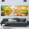 Designart - Bright Fall Forest with River - Landscape Canvas Art Print